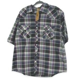 Coevals Club Shirt Mens Size XXL Short Sleeve Pearl Snap Button Down Western NEW